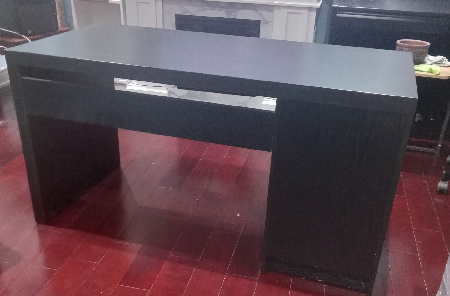 Black Desk with Drawer and Keyboard Tray - photo 2