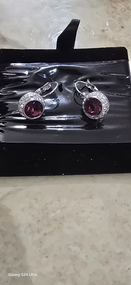 T400 Purple Crystal Earrings thumbnail
