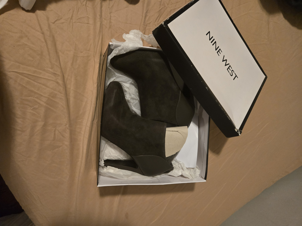 Nine West Dark Brown Suede Ankle Boots