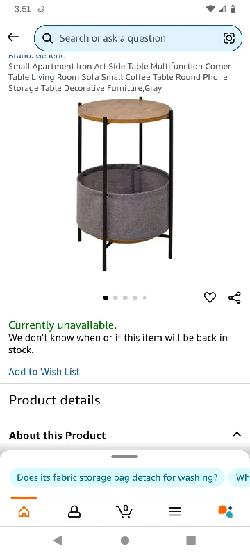 Round Side Table with Storage Basket image indicator(6)