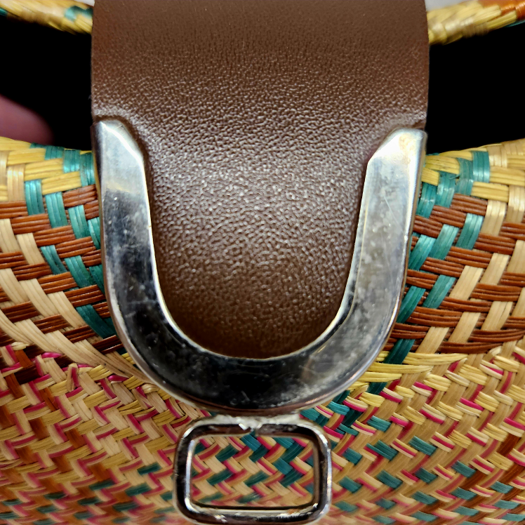 Hand Woven Handbag with Faux Leather Accents - photo 5