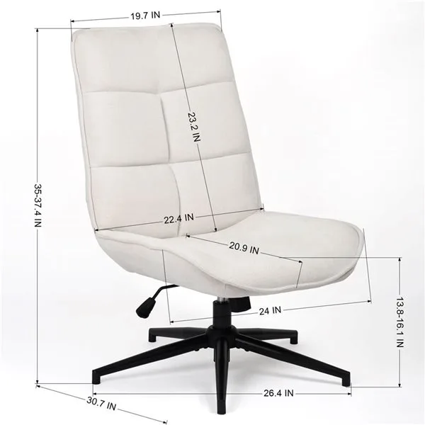 office chair - Ergonomic Swivel Office Chair - Off-White image indicator(2)