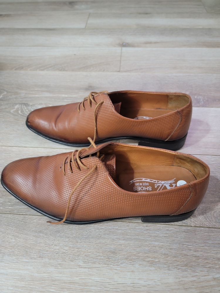 Men's Brown Leather Oxford Shoes - photo 2