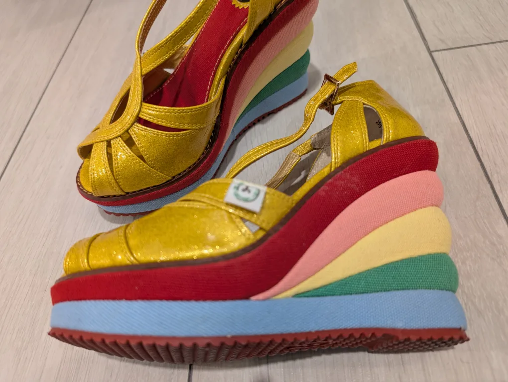 Miss L Fire Womens Golden Yellow and Rainbow Shoes image indicator(6)