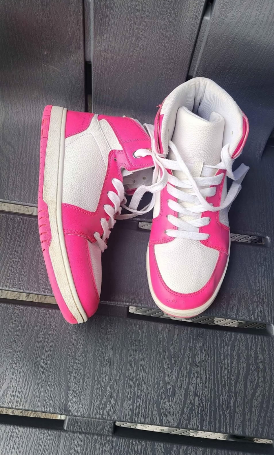 Pink and White High-Top Sneakers - Size US 7.5/UK 5.5/EUR 38 - photo 2