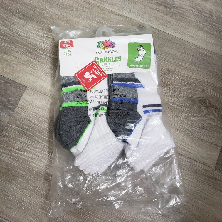 Boys Anklets Shoe Size 9-2 1/2