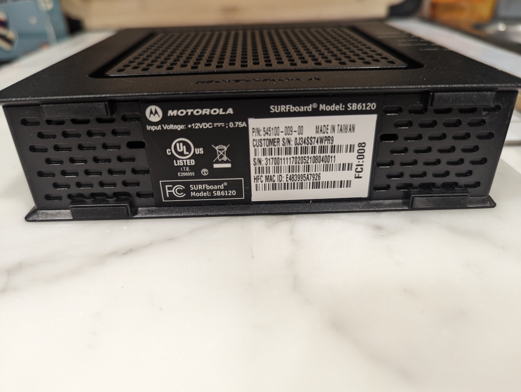 Motorola SURFboard SB6120 DOCSIS 3.0 Cable Modem - photo 5