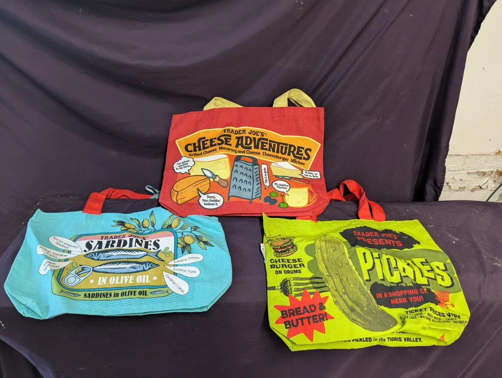Three Trader Joe's Reusable canvas Bags thumbnail