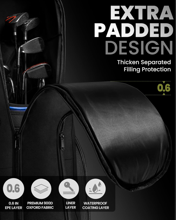 OutdoorMaster Padded Golf Club Travel Bag with Wheels - photo 2