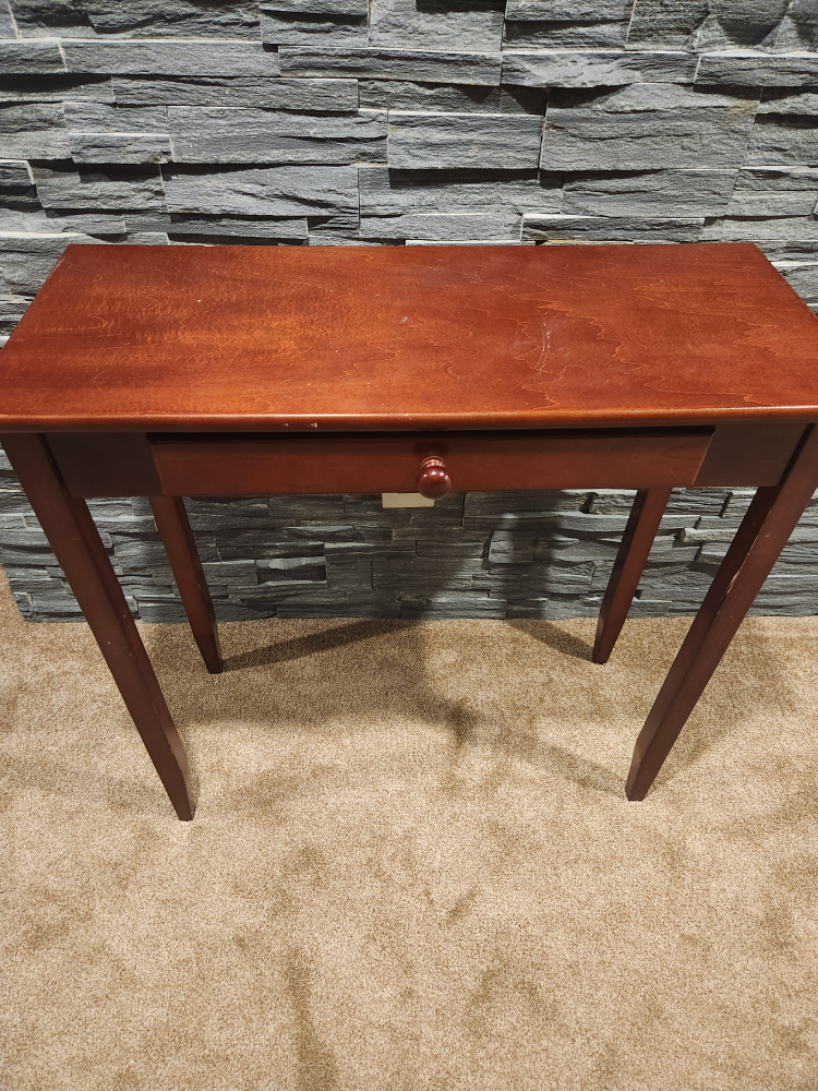 Dark Brown Wooden Console Table with Drawer