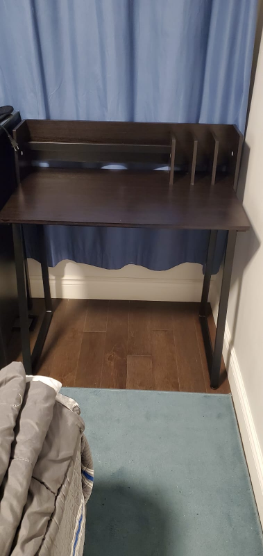 Small Computer Desk with Built-in Organizer