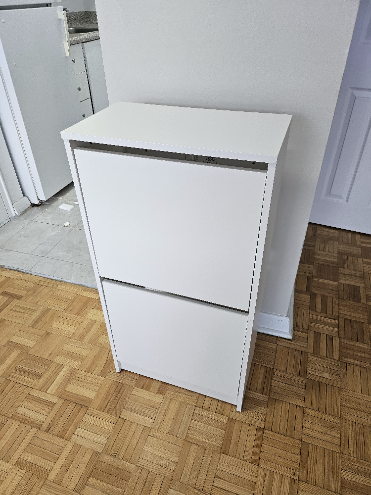 IKEA BISSA Shoe cabinet with 2 compartments, white - photo 5
