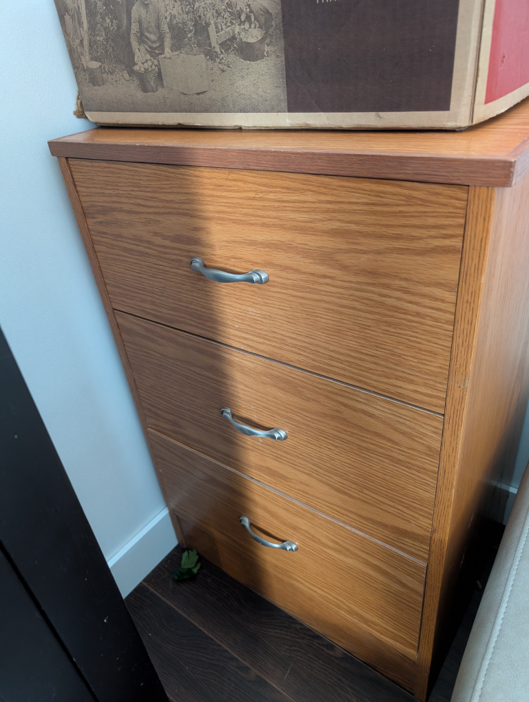 Three-Drawer Wooden Chest
