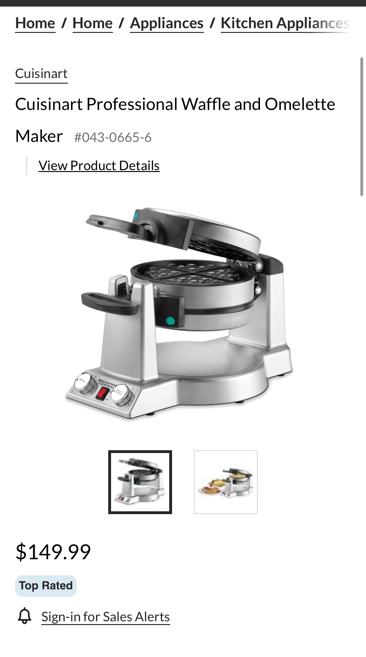 Cuisinart Belgian Waffle / Omelette Maker - photo 2