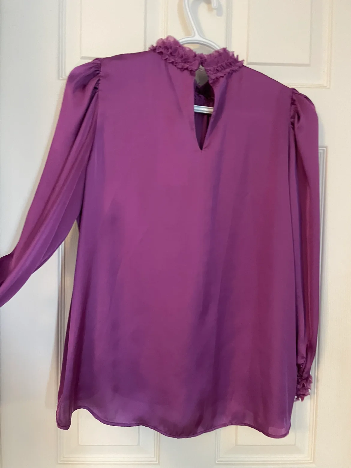 Zara Purple Satin Blouse with Ruffles image indicator(4)