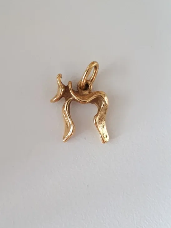 Solid Gold 18K Chai organic style, Hand-Made thumbnail