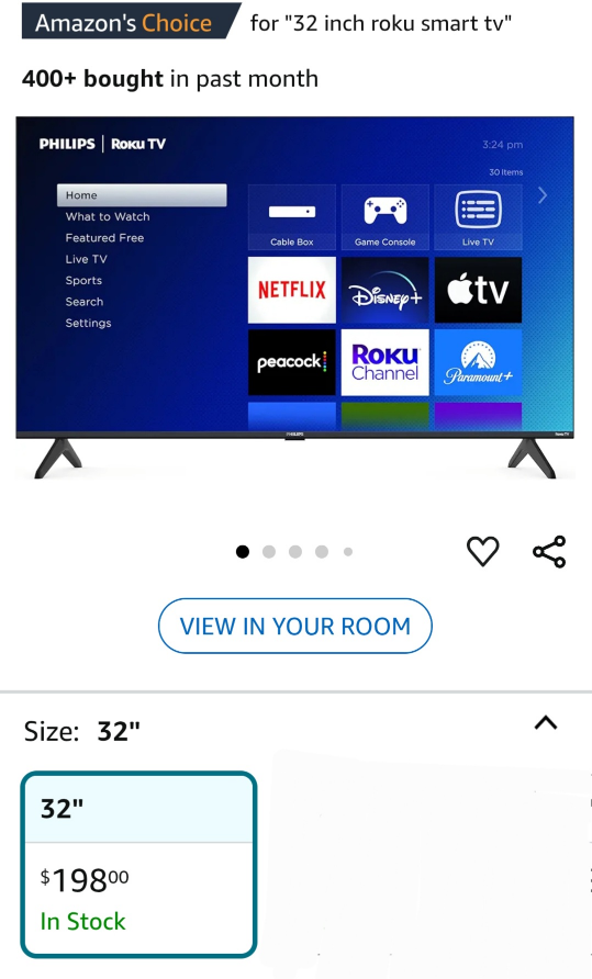 32 inch Roku Smart TV