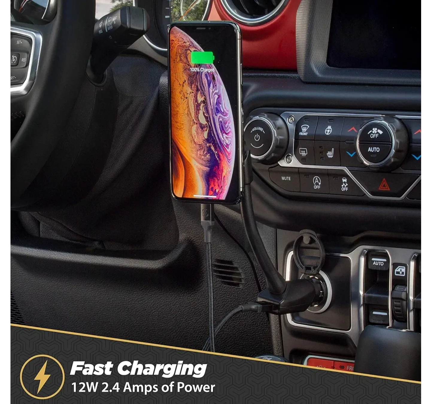 SCOSCHE MagicMount Flex Car Charger with Wireless Charging image indicator(3)