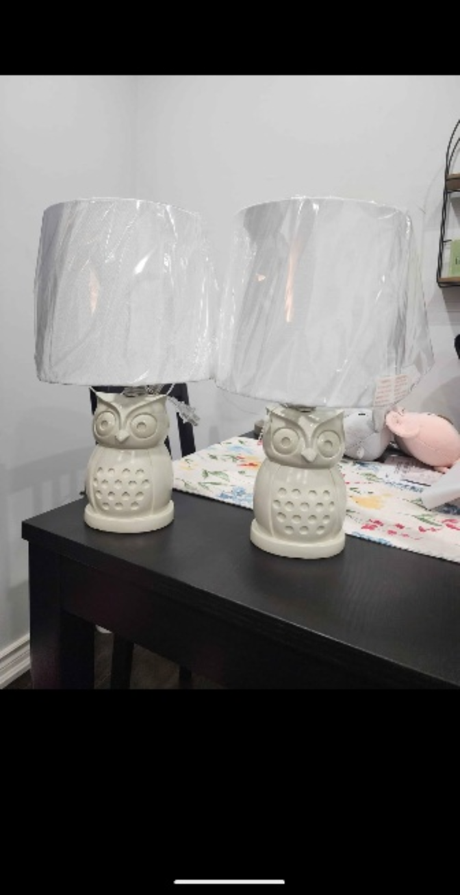 Pair of Owl Table Lamps
