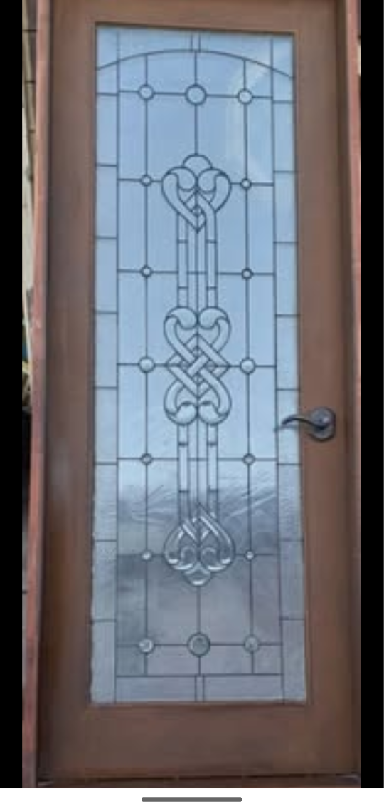 Solid wood stained glass door