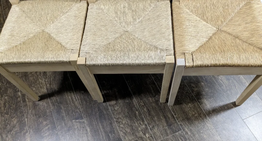 3 wooden Rattan chairs image indicator(2)