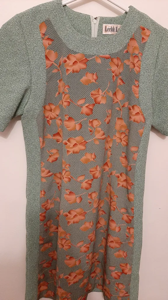 Vintage Teal Floral Dress image indicator(2)