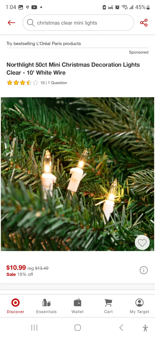 Wondershop 50ct Clear Mini Christmas Lights - 10ft image indicator(4)