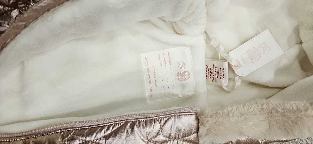 New Baby Girl Rose Gold Metallic Snowsuit - Size 6-12 Months image indicator(4)