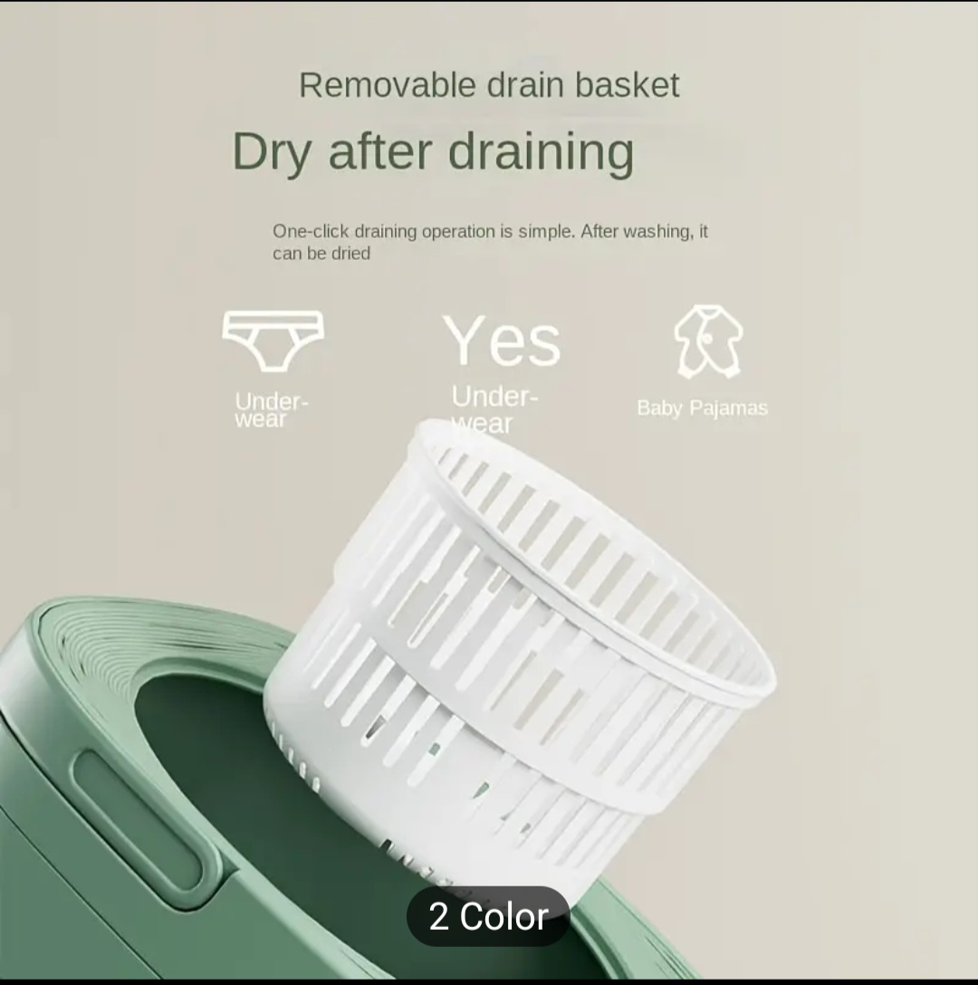Portable Mini Washing Machine - Green - photo 3
