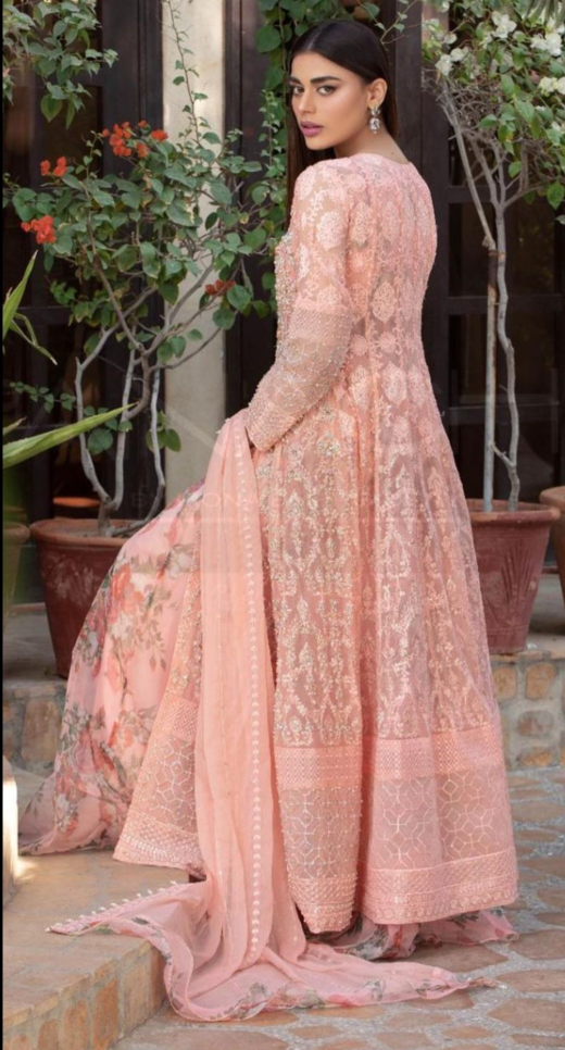 Peach Pakistani Formal Dress, 3-Piece Suit - photo 2