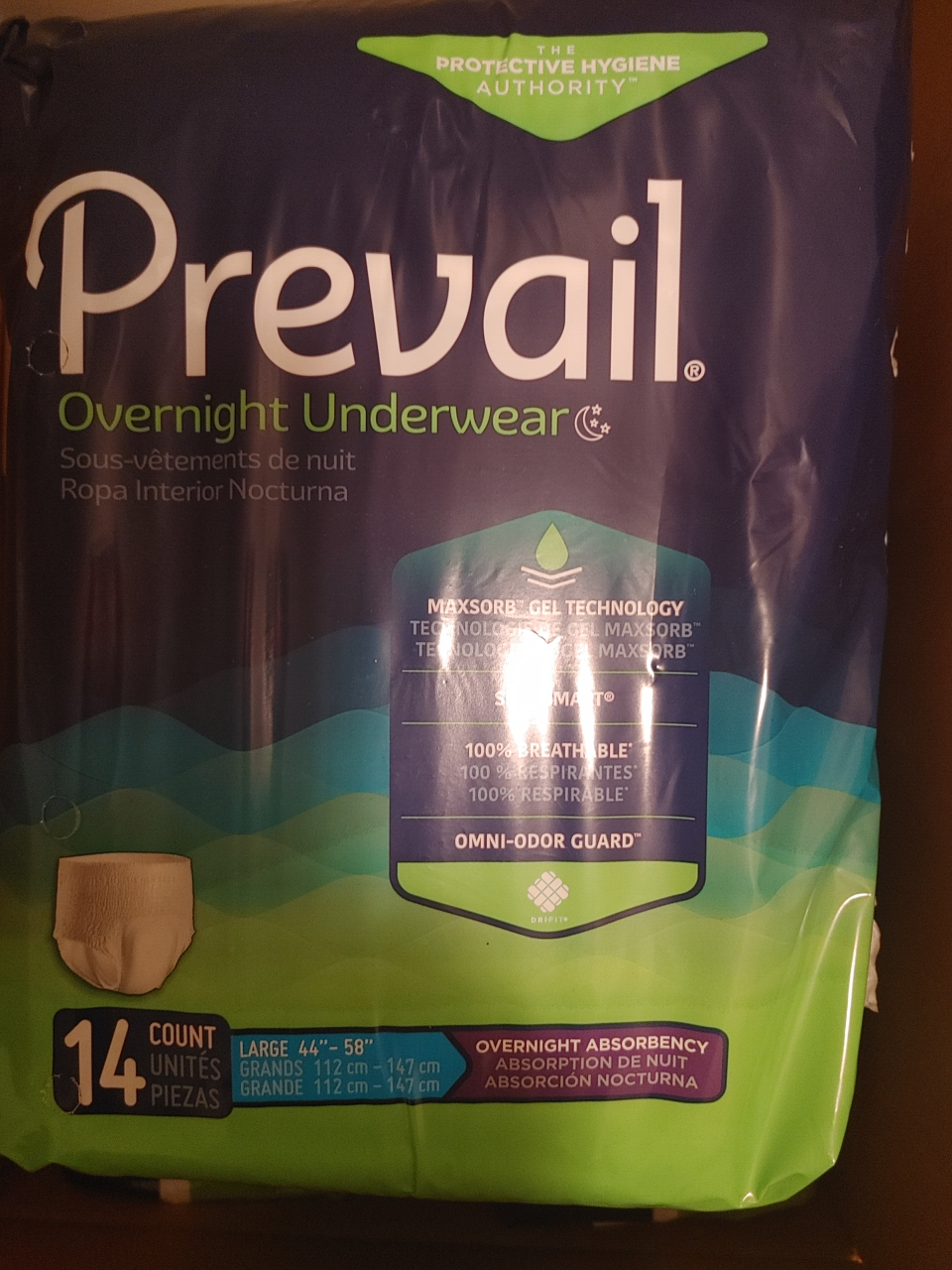 Prevail Underwear - 14 Count XL and L size