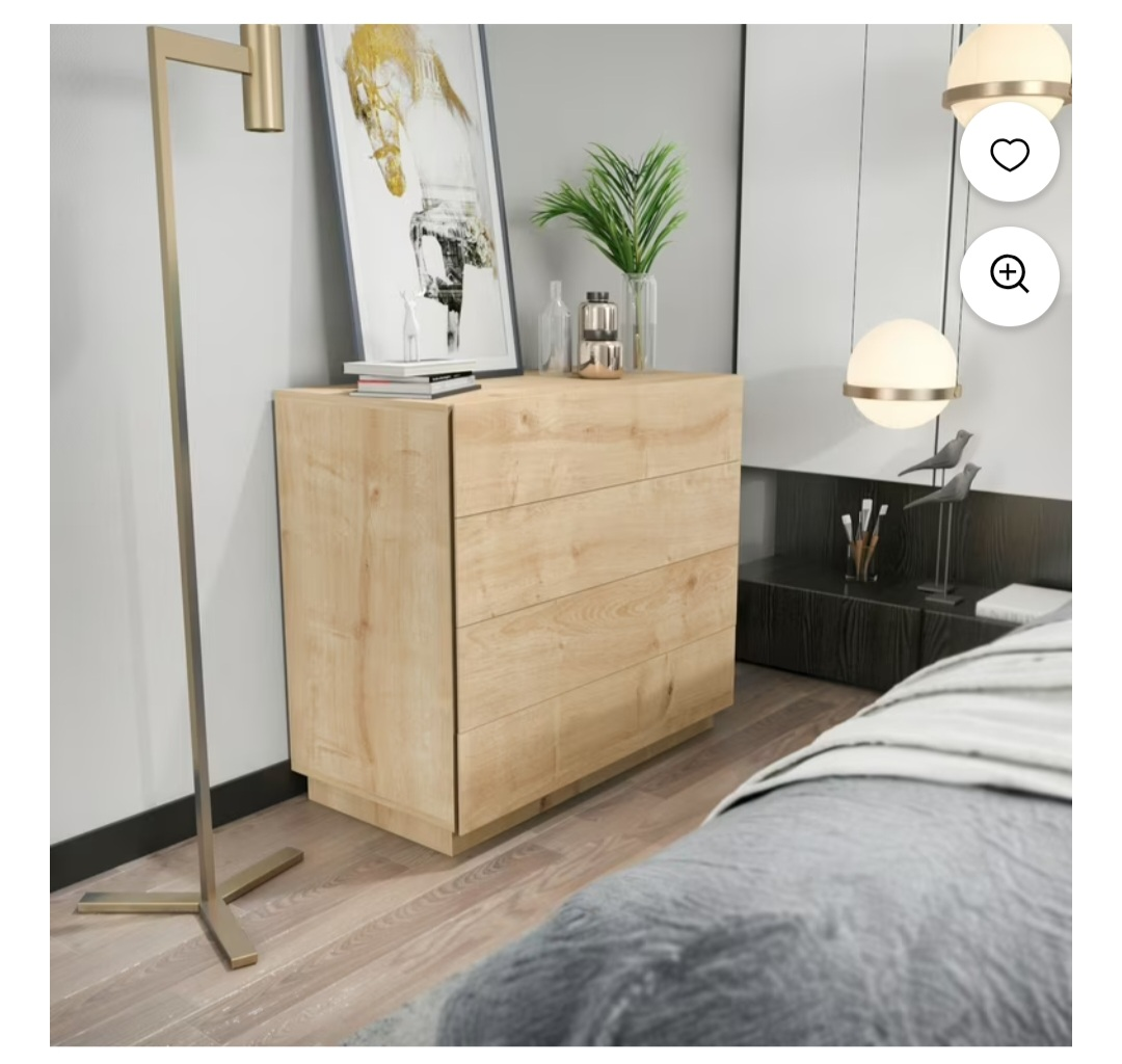 Modern 3-Drawer Wooden Dresser - Light Oak