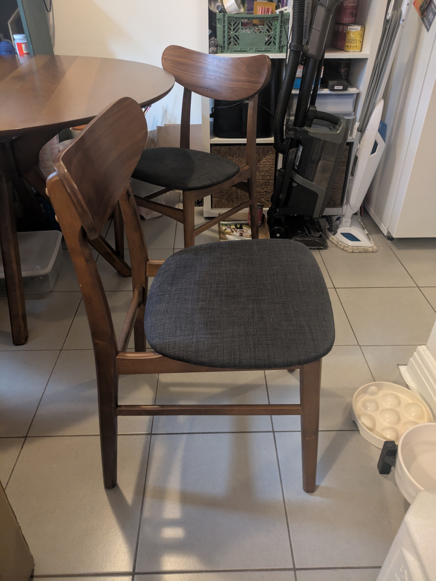 Mid-Century Modern Round Dining Table & Two Chairs - photo 3