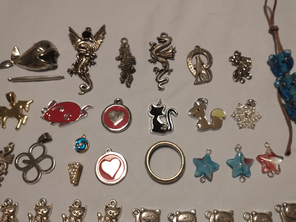 Large assortment of charms and pendants for jewellery making image indicator(6)