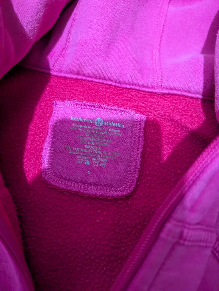 Lululemon Pink Zip-Up Hoodie Size 6 image indicator(2)