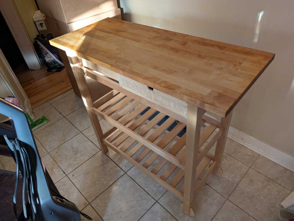 IKEA Wooden Kitchen Cart with Butcher Block Top
