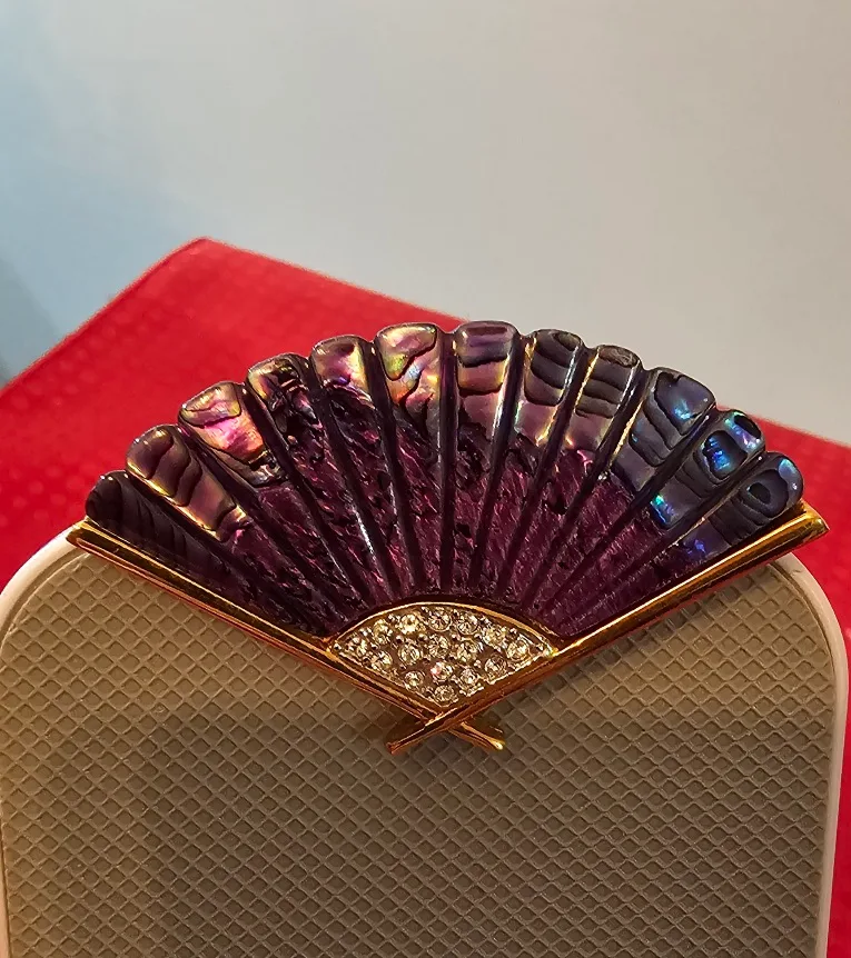 Vintage Fifth Avenue Collection Hand-Made Fan Earrings & Broach image indicator(3)