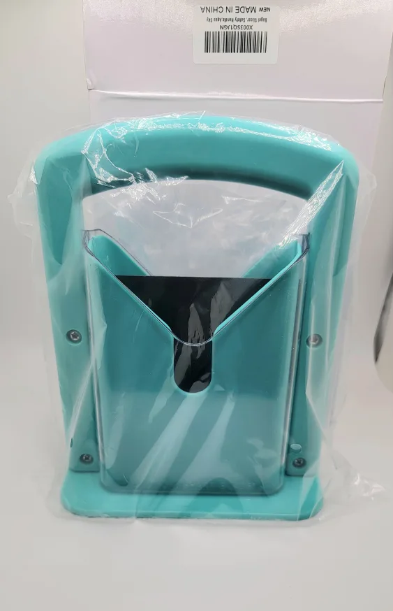 Stainless Steel Bagel Slicer with Safety Handle - Aqua Sky image indicator(3)