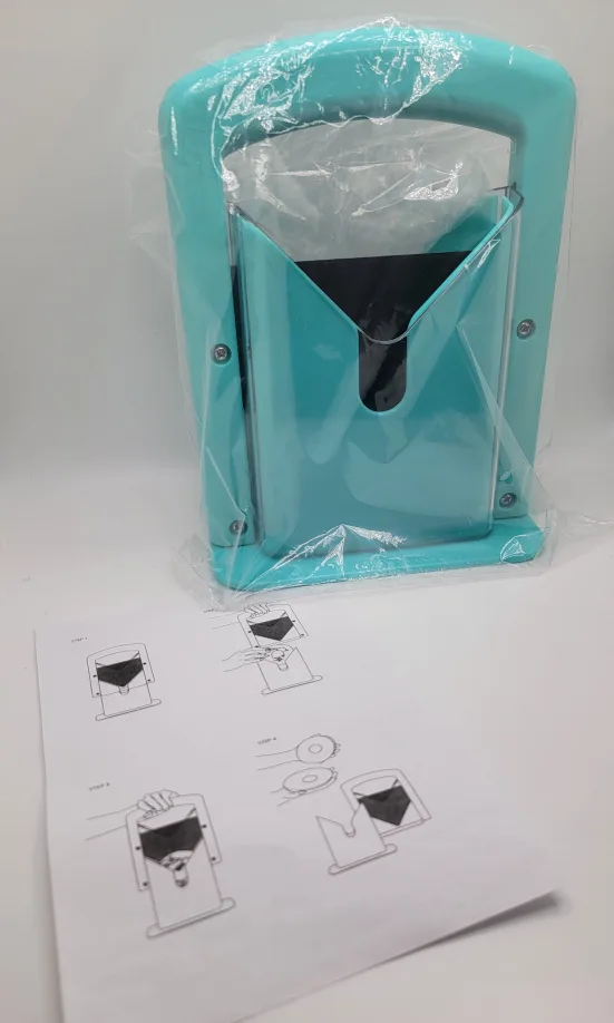 Stainless Steel Bagel Slicer with Safety Handle - Aqua Sky image indicator(2)