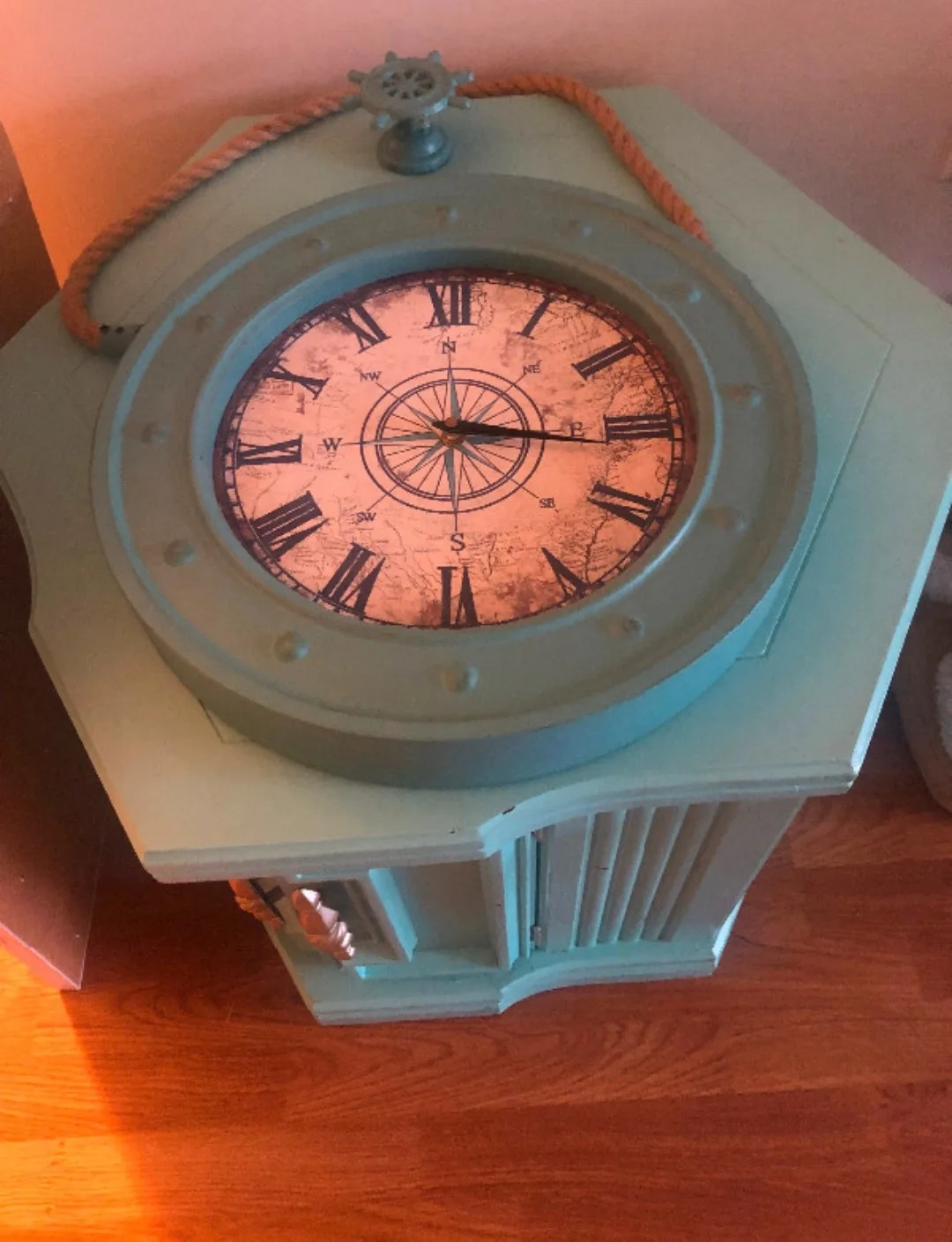 Nautical Wall Clock with Rope Hanger image indicator(4)