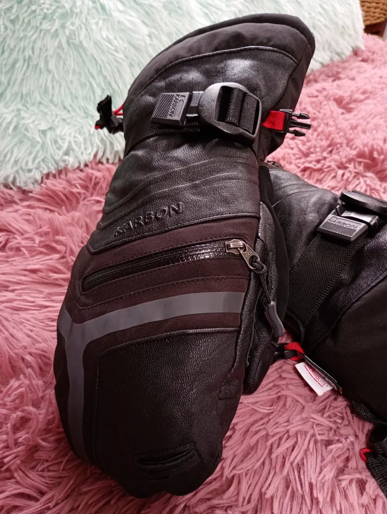 Karbon Unisex Leather Ski Mitts / Gloves thumbnail