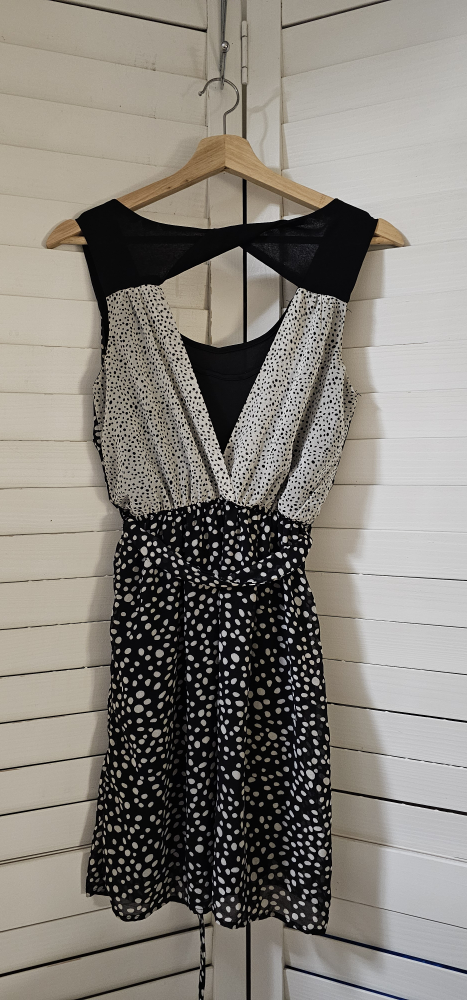 Cute Black and White Polka Dot Dress - Size XS/TP - photo 3