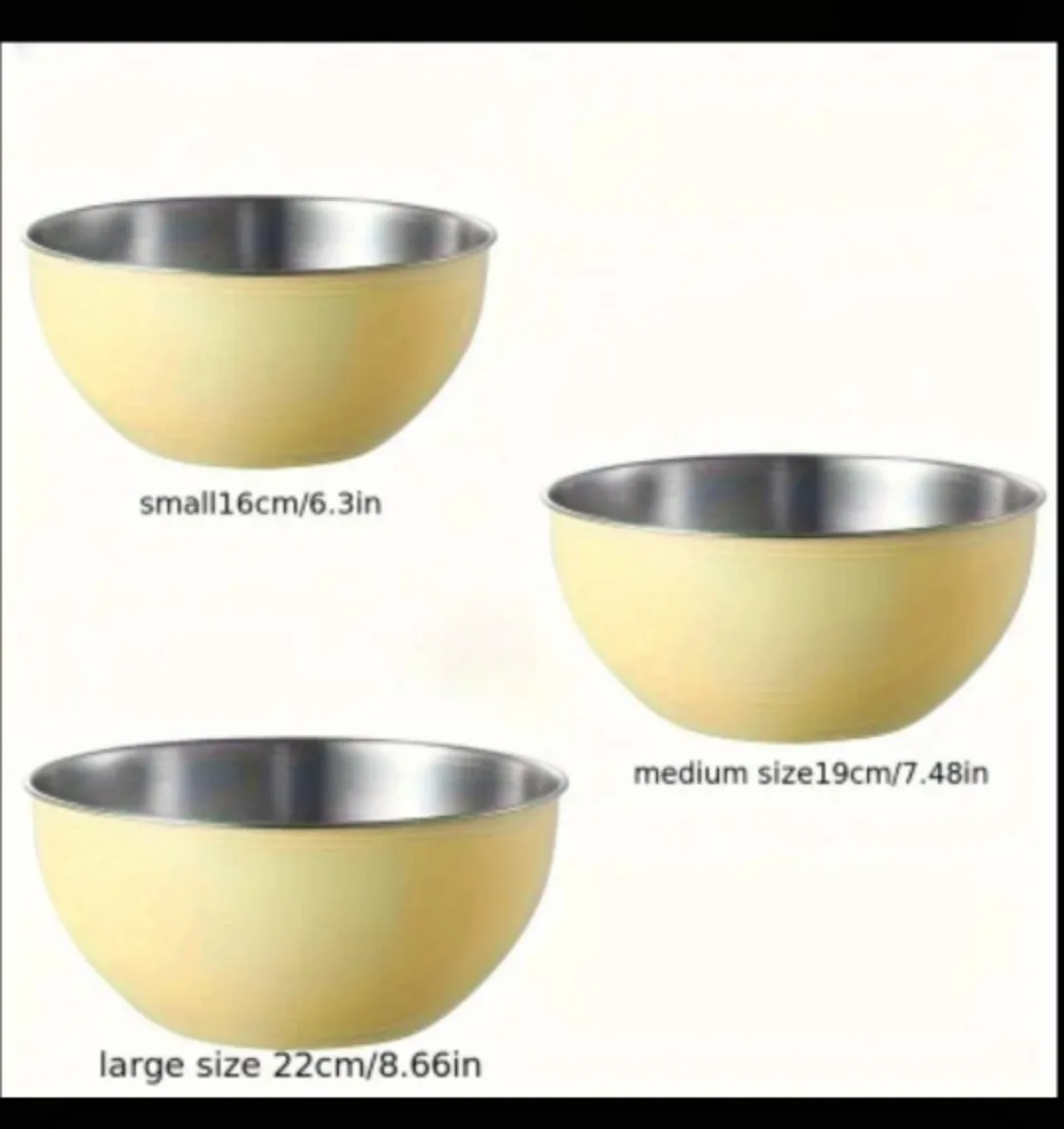 BNIB Stainless Steel Mixing Bowls - Set of 3 image indicator(2)