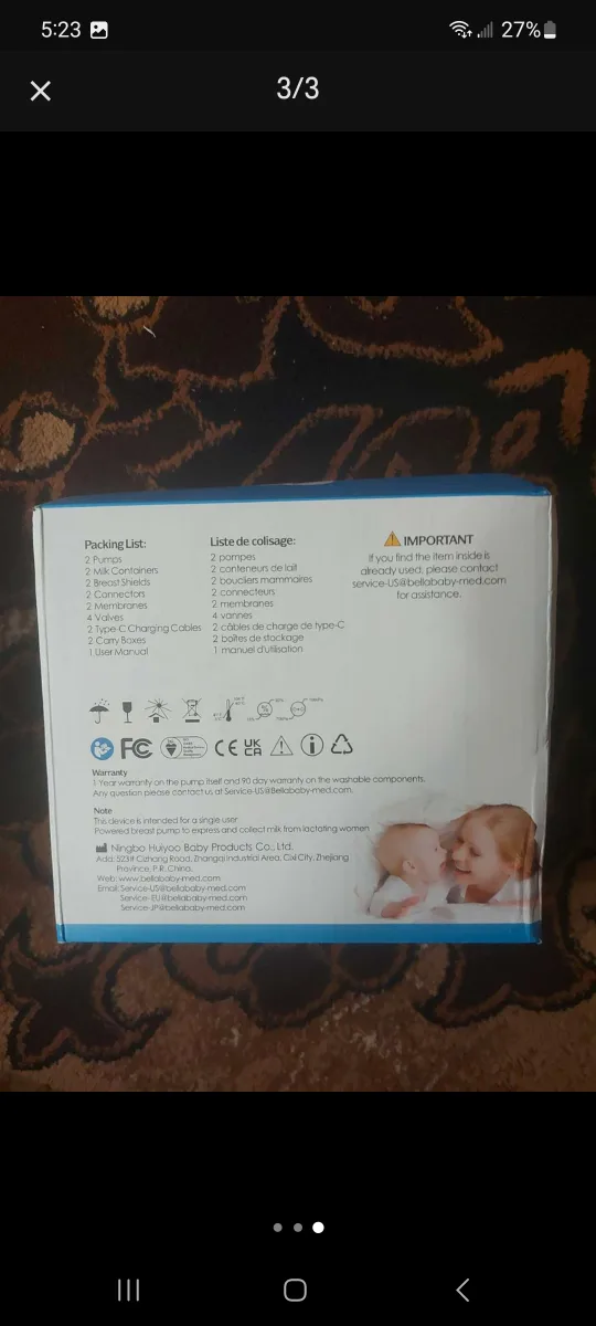 Bellababy Electric Breast Pump - Double Pump image indicator(2)