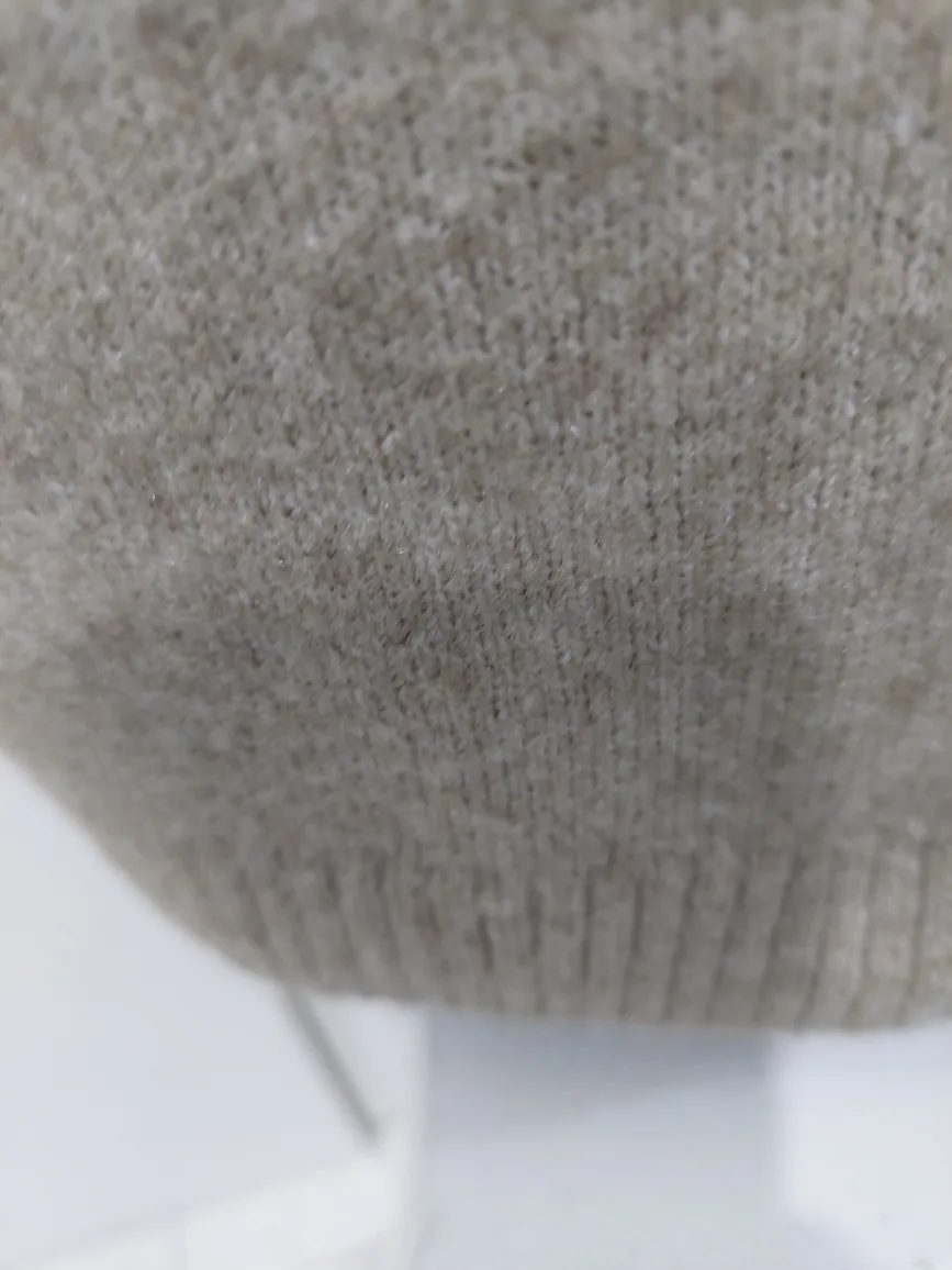 Wool Blend  V neck Sweater Vest Tan Size Small image indicator(7)