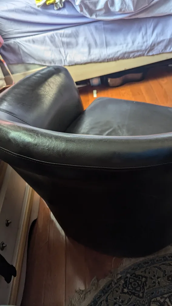 Brown Leather Accent Chair image indicator(2)