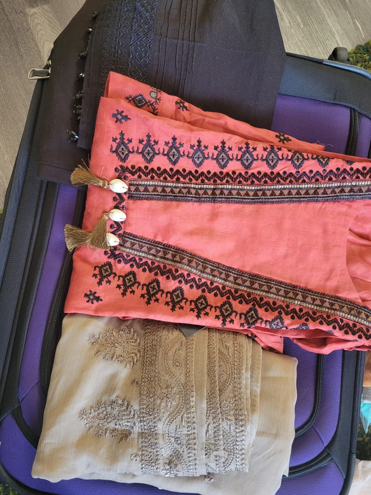 Gorgeous embroidered kurta and pants set image indicator(2)