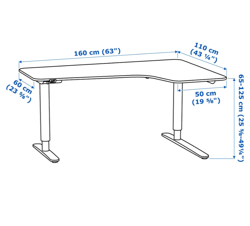 IKEA BEKANT Corner Desk - Black-Stained Ash - photo 4