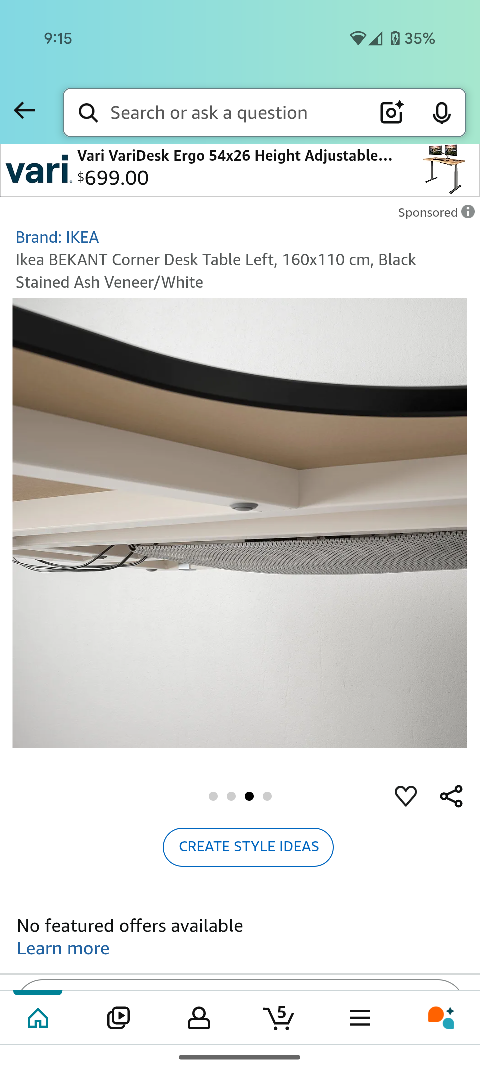 IKEA BEKANT Corner Desk - Black-Stained Ash - photo 5