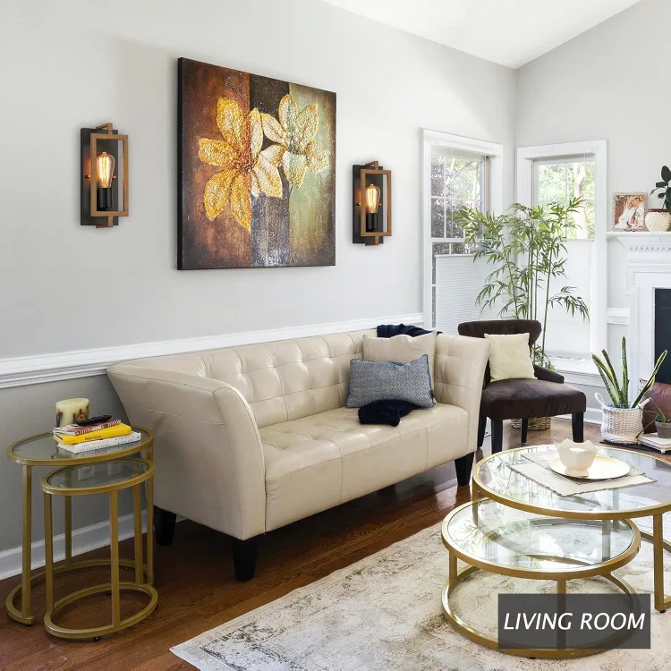 Industrial Wall Sconces Set of 2 Rustic Vintage Wall Light image indicator(3)